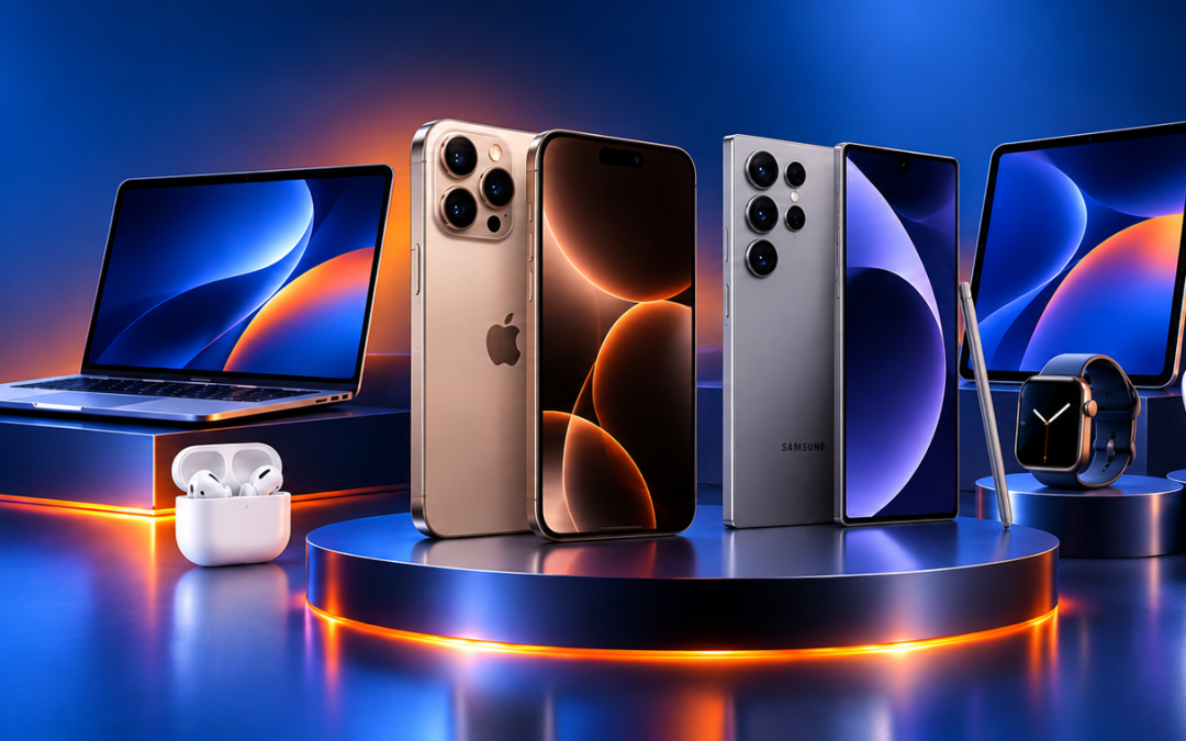 iPhone 18 Pro Max, Samsung Galaxy S26 Ultra, portátil, tablet, smartwatch, AirPods y auriculares